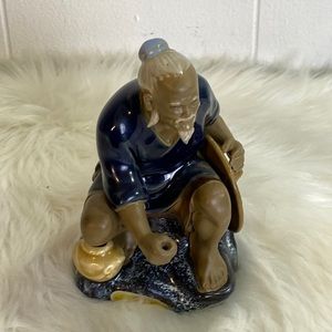 1980s Chinese Fisherman Mud Man Figurine